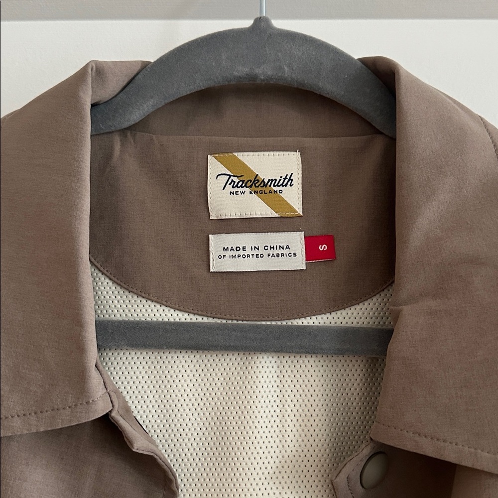 Tracksmith Tan Lightweight Coach Jacket Size Small - image 3